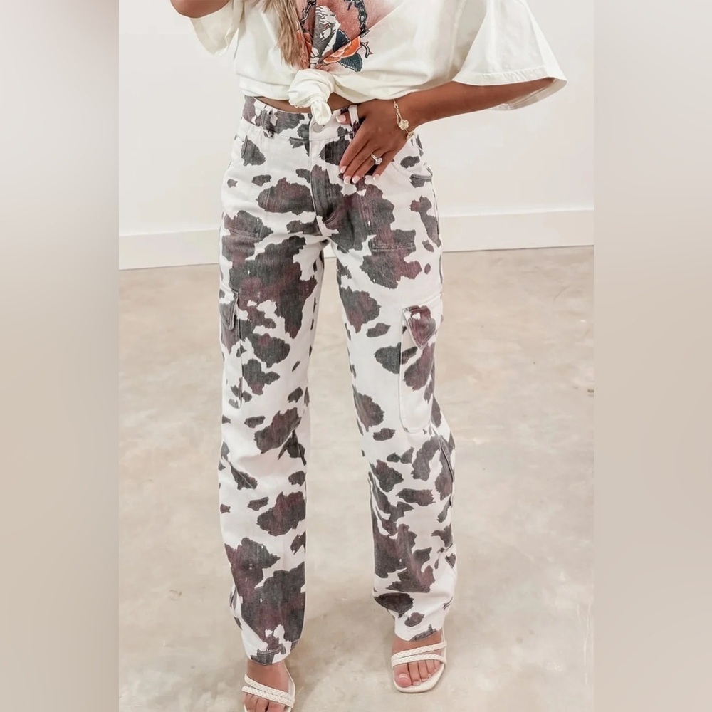 LAST ONES Stylish Cow Print Women's Jeans.